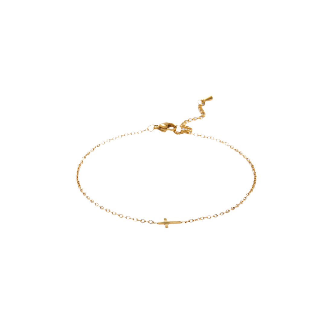 Diamond Cross Anklet